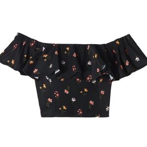 Rebecca Taylor Off the Shoulder Meadow Floral Top